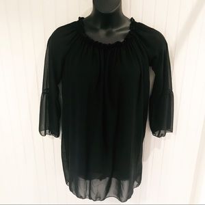 ZHOU ZHOU BLACK TUNIC TOP SIZE:XL